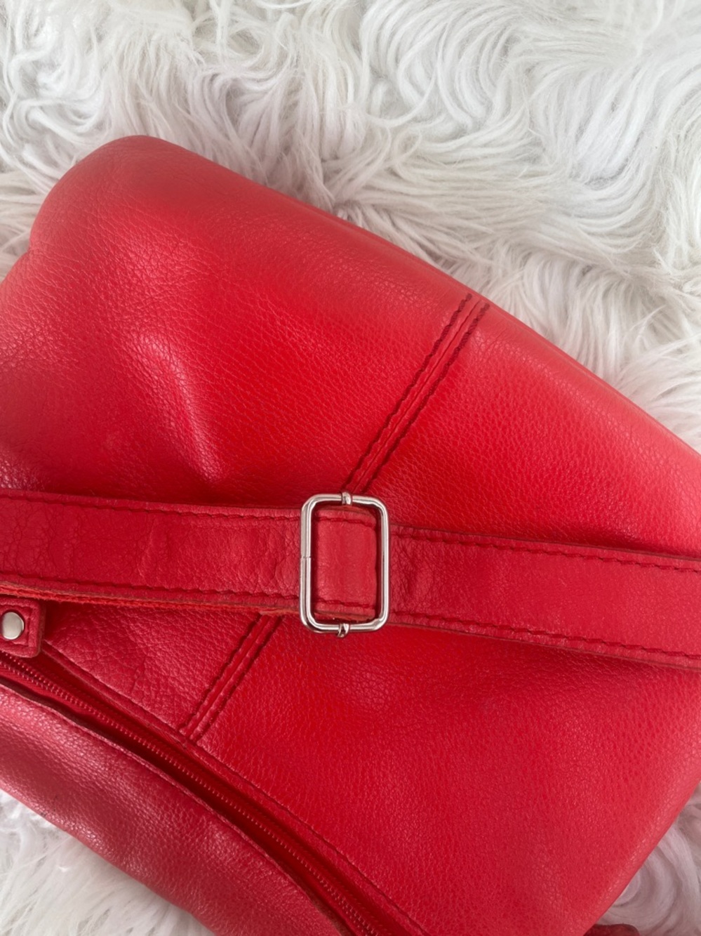 Fossil Red Leather Crossbody Multi-Pocket Bag - Picture 13 of 13